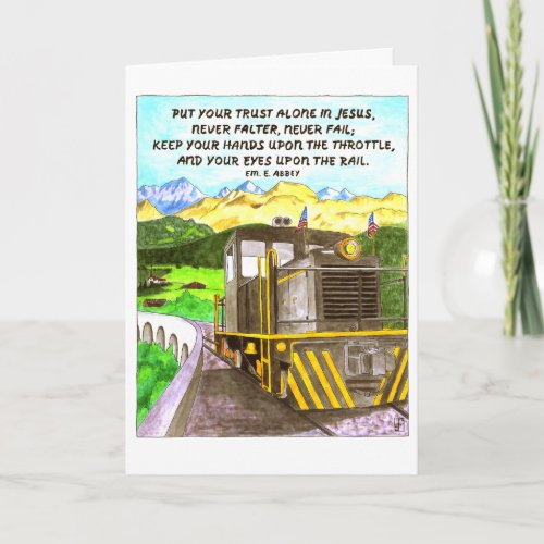 Train to Heaven Personalized Birthday Card