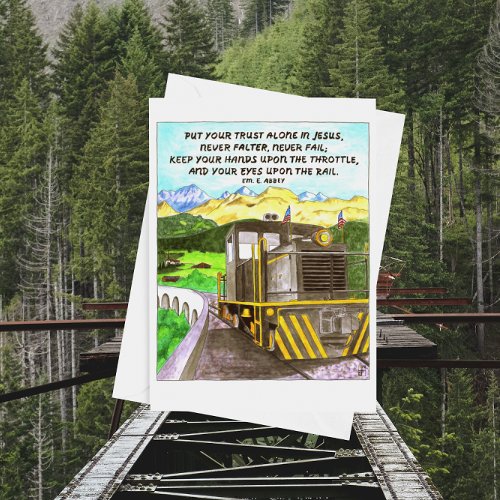 Train to Heaven Personalized Fathers Day Card