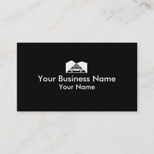 Customizable Train tracks black white business cards