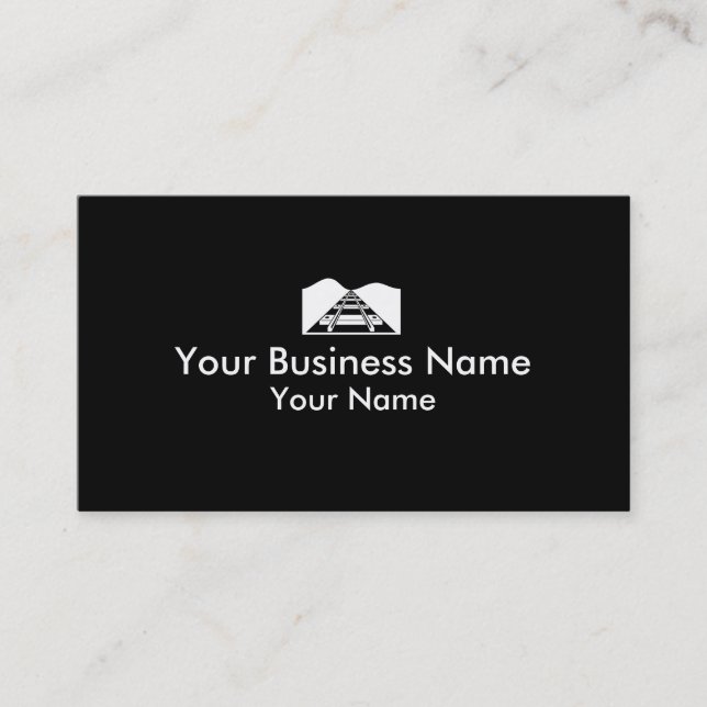 Train tracks black white business cards (Front)