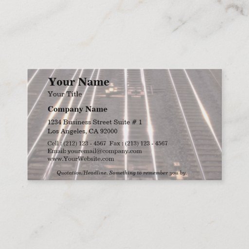 Customizable Train tracks business card