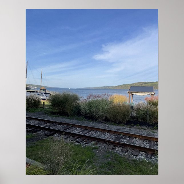 Train Tracks by Lake Poster (Front)