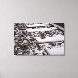 Train Tracks in Snow (Canvas) Canvas Print