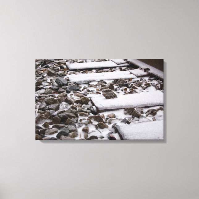 Train Tracks in Snow (Canvas) Canvas Print (Front)