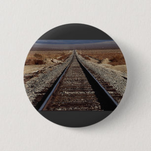 Train tracks, Mojave Desert, California, U.S.A. Button