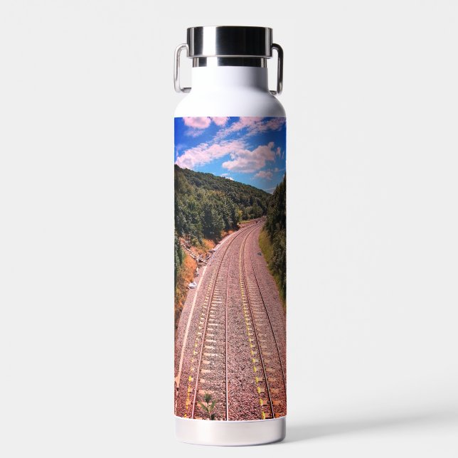 Train tracks water bottle (Front)