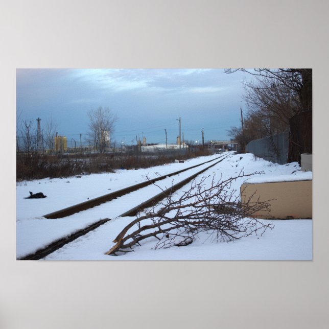Train Tracks with Snow Poster (Front)