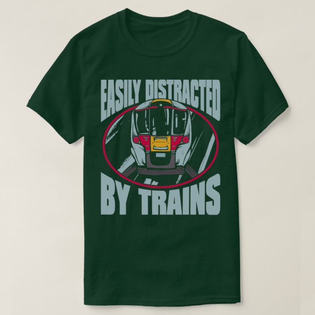 Train Trains Locomotive Railroad T-Shirt (Design Front)
