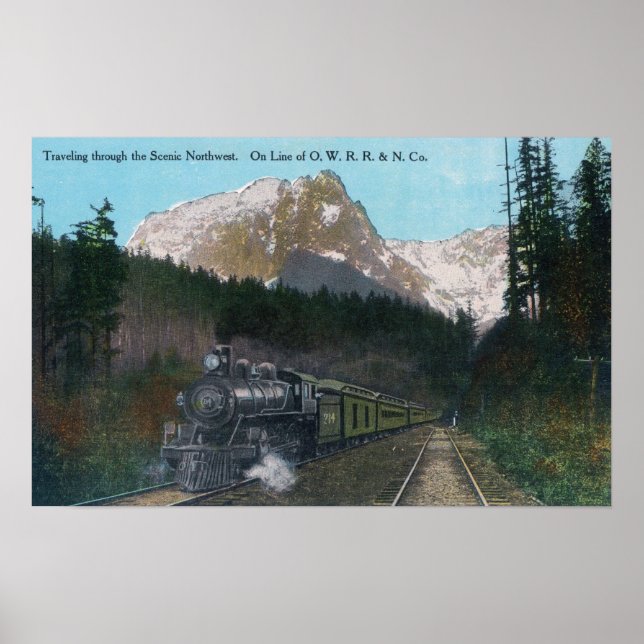 Train Traveling through the Northwest Poster (Front)