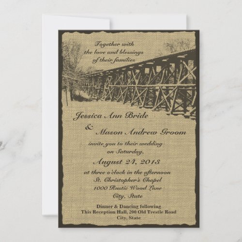 Train Trestle Rustic Wedding Invitation