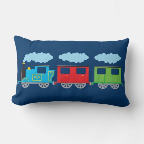 Train  Two Carriages Lumbar Pillow