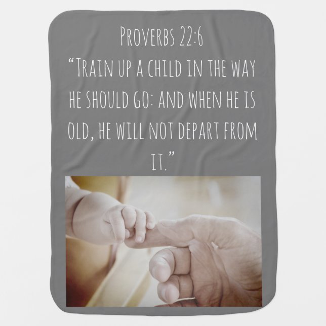 Train Up A Child Bible Quote Baby Blanket (Front)