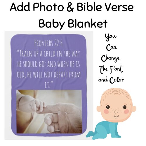 Train Up A Child Bible Quote Baby Blanket
