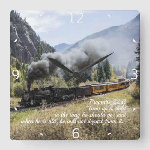 TRAIN UP A CHILD SQUARE WALL CLOCK