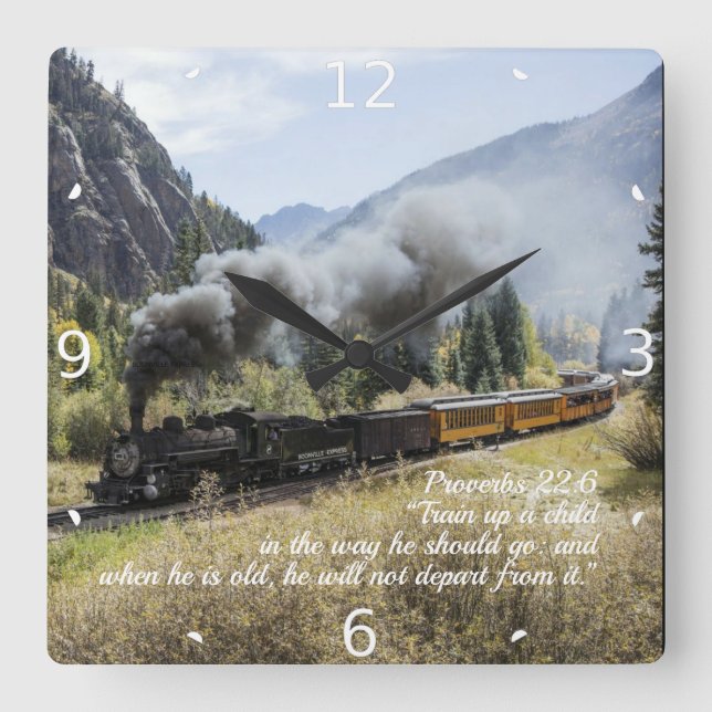 TRAIN UP A CHILD SQUARE WALL CLOCK (Front)