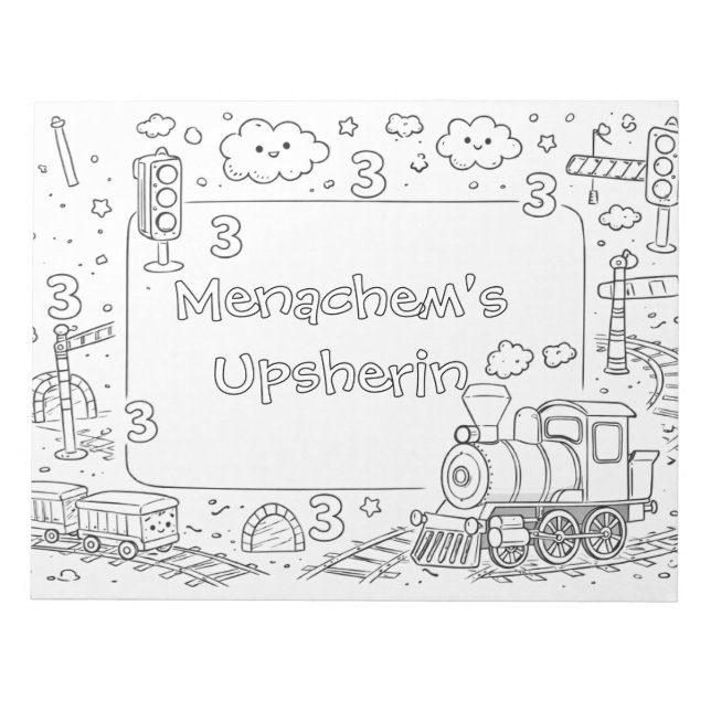 train upsherin coloring page notepad (Front)