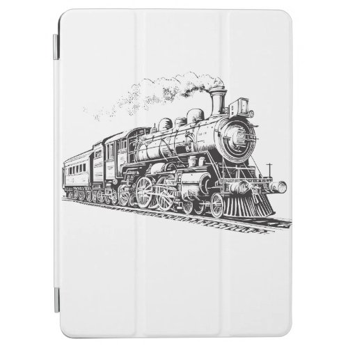 Train Vintage Graphic Design Sketch Retro Steam  iPad Air Cover