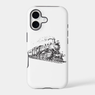 Train Vintage Graphic Design Sketch Retro Steam iPhone 17 Case