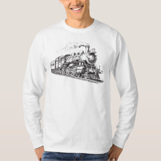 Train Vintage Graphic Design Sketch Retro Steam T-Shirt