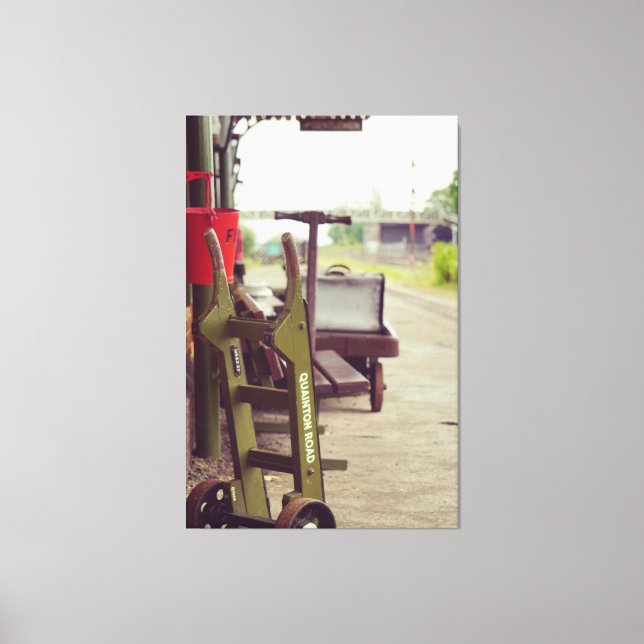 Train Vintage railway platform Canvas Print (Front)