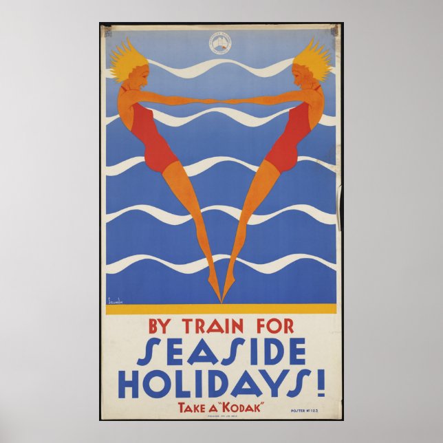 Train Vintage Travel Poster Ad Retro Prints (Front)