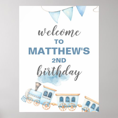 Train Welcome Sign Birthday or Baby Shower