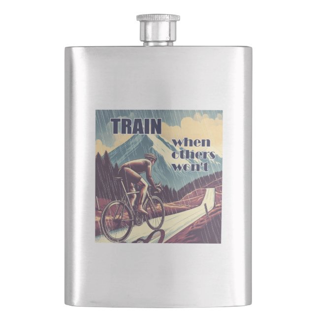 Train When Others Won't Cycling Flask (Front)