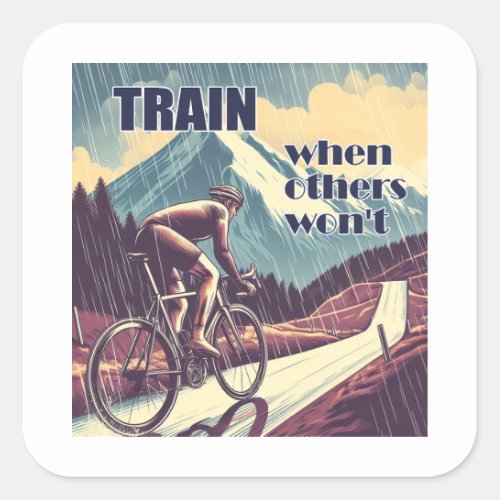 Train When Others Wont Cycling Square Sticker