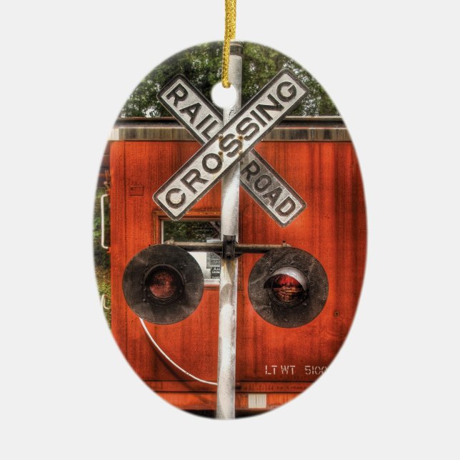 Train - Whippany, NJ - RailRoad Crossing Ceramic Ornament (Front)