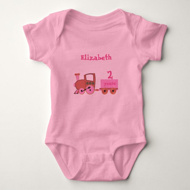 train with age girl baby bodysuit (Front)