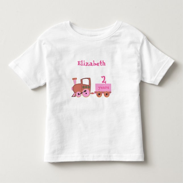 train with age girl toddler t-shirt (Front)