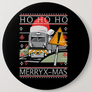 Train with Christmas Hat Steam Train Train Driver Button
