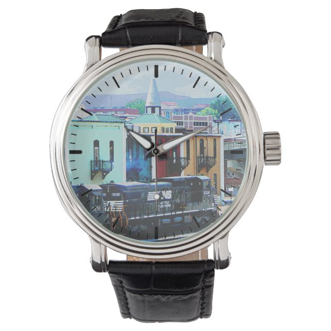 Train With Two Locomotives Watch (Front)