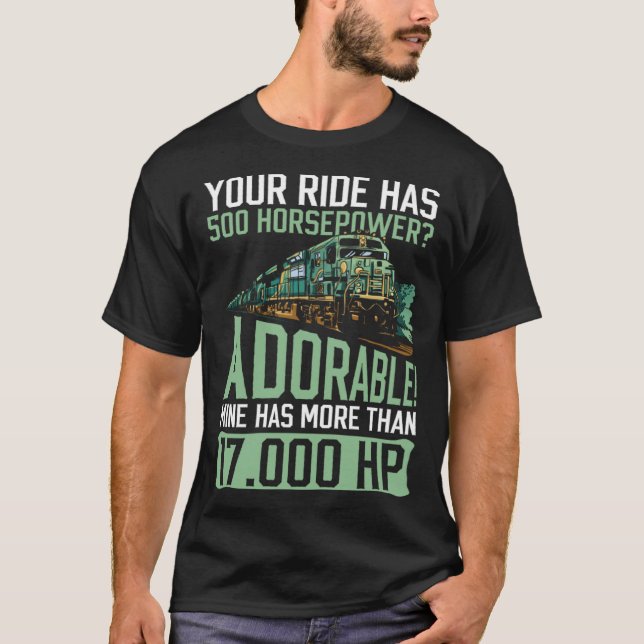 Train Worker And Railroad Worker Locomotive Engine T-Shirt (Front)