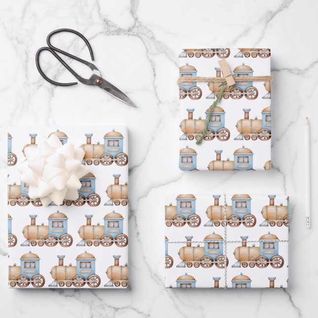 Train Wrapping Paper Sheets (Front)