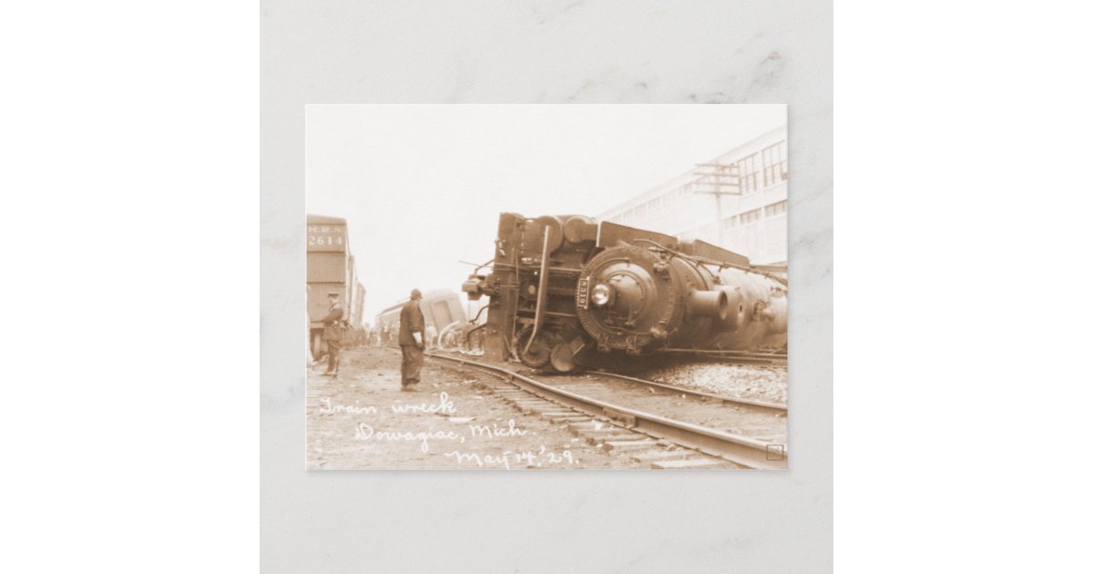 Train Wreck 1929 Postcard | Zazzle
