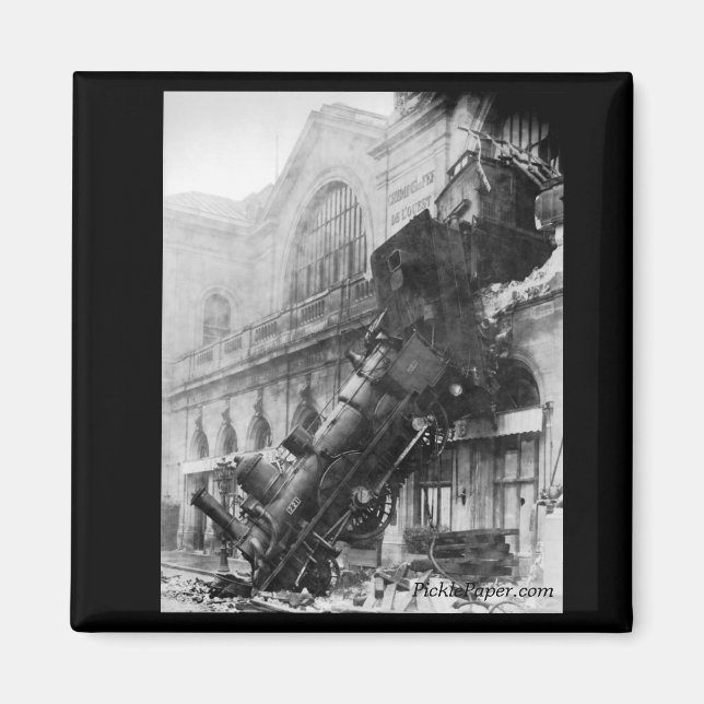 Train Wreck at Montparnasse 1895 Magnet (Front)