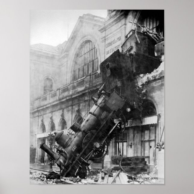Train Wreck At Montparnasse 1895 Poster (Front)