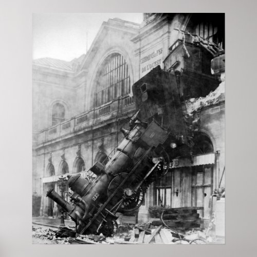 Train Wreck at Montparnasse Poster
