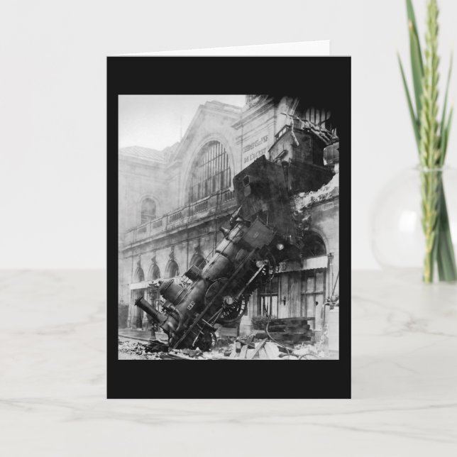 Train Wreck at Montparnasse, railroad disaster Card (Front)