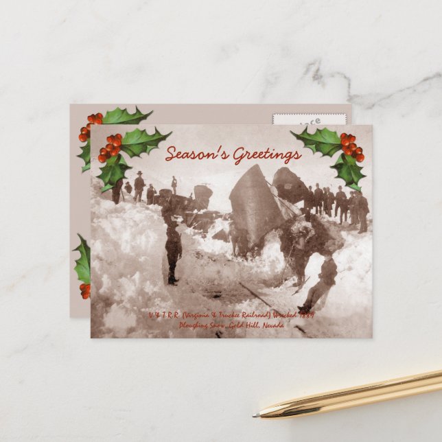 Train Wreck Holiday Postcard (Front/Back In Situ)