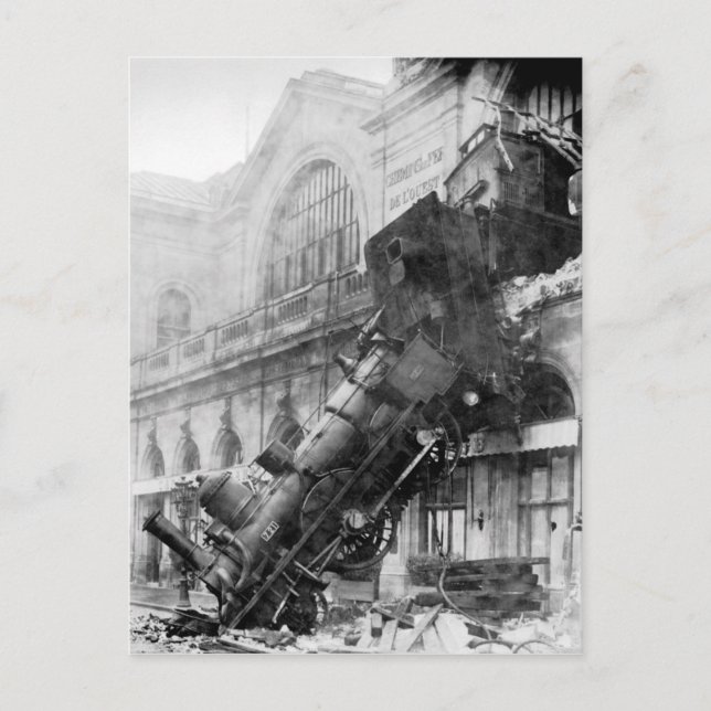 train wreck postcard (Front)