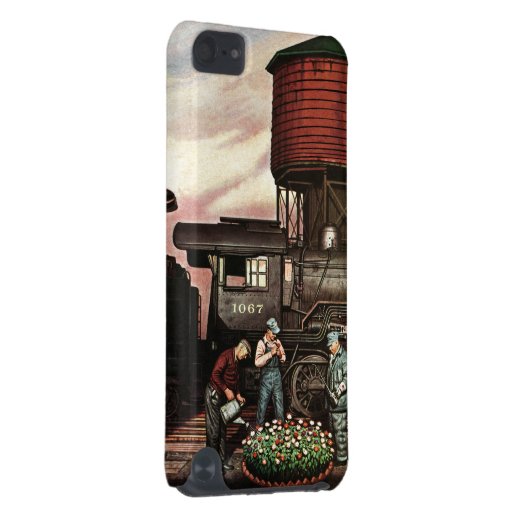 Train Yard Flower Garden by Stevan Dohanos iPod Touch (5th Generation) Case (Back/Right)