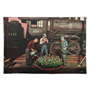 Train Yard Flower Garden by Stevan Dohanos Placemat