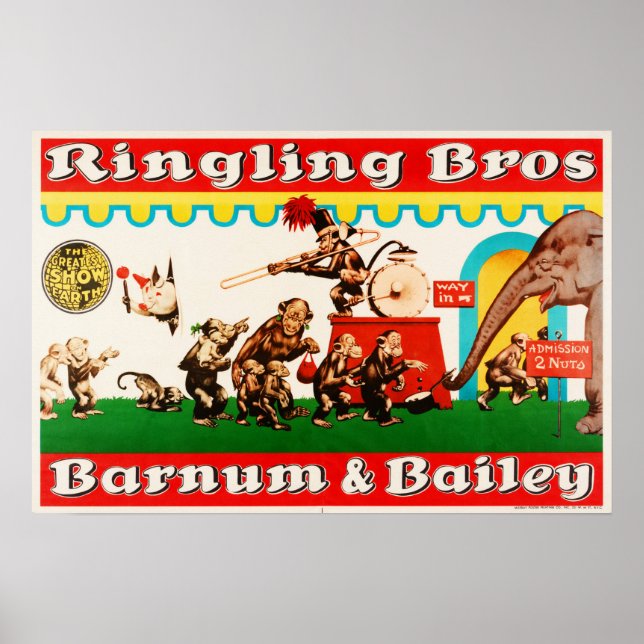 Trained Animal Circus Ringling Bros Barnum Baileys Poster (Front)