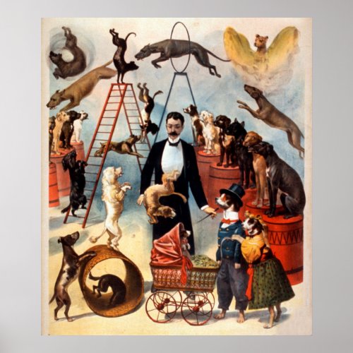 Trained Dog Act 1899 Circus Dogs Vintage Poster