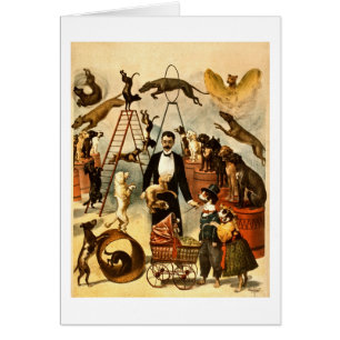 Trained Dog Act 1899 - Vintage Circus Act Poster Cards