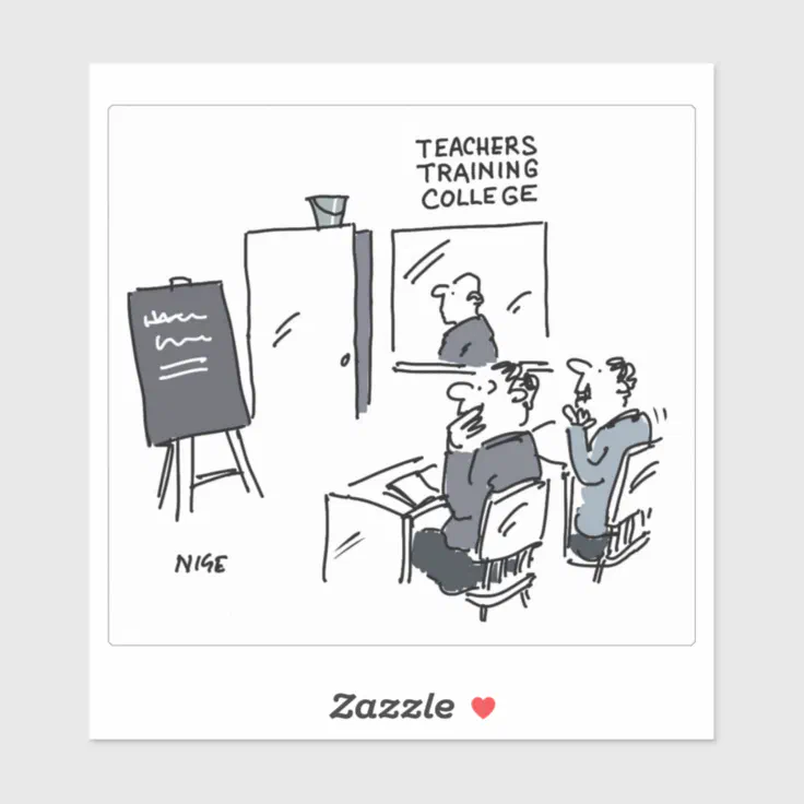 Trainee Teachers Prank Cartoon. Sticker | Zazzle Trainee Teachers Prank Cartoon. Sticker | Zazzle