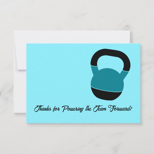 Trainer Kettlebell Landscape 3.5x5 Inch Thank You Note Card (Front)