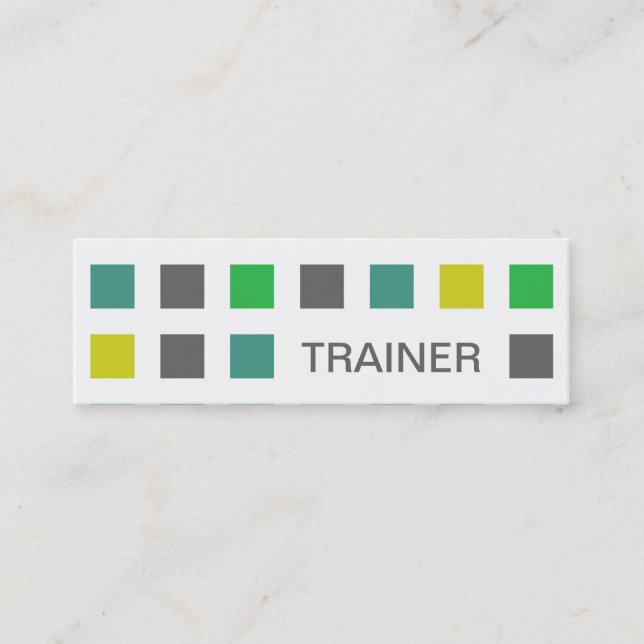 TRAINER (mod squares) Mini Business Card (Front)